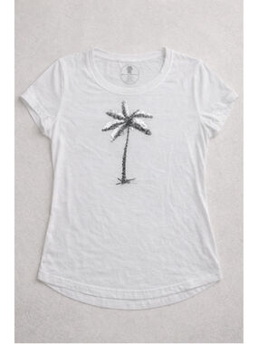 Tommy Bahama White Palm Tree Sequin Tee – Women’s XL